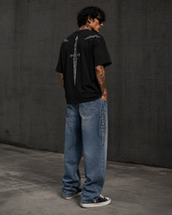 Sword Graphic Oversized T-Shirt – Black Streetwear Tee